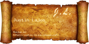 Justin Lajos névjegykártya