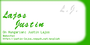 lajos justin business card